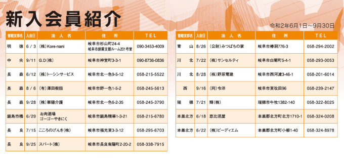 新入会員紹介