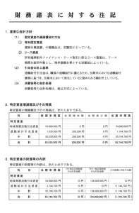 財務諸表に対する注記
